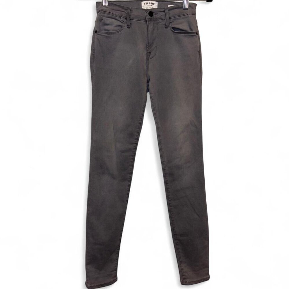 FRAME Le High Skinny Jeans Light Grey High Rise Size 25